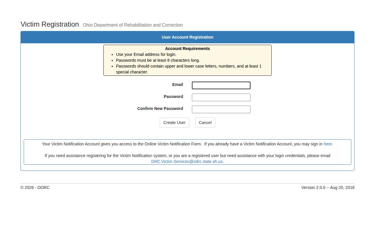 Separate ODRC notification registration for Defiance County state-prison release alerts
